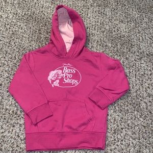 Little girls Bass Pro Shop pink hoodie. Size XS
